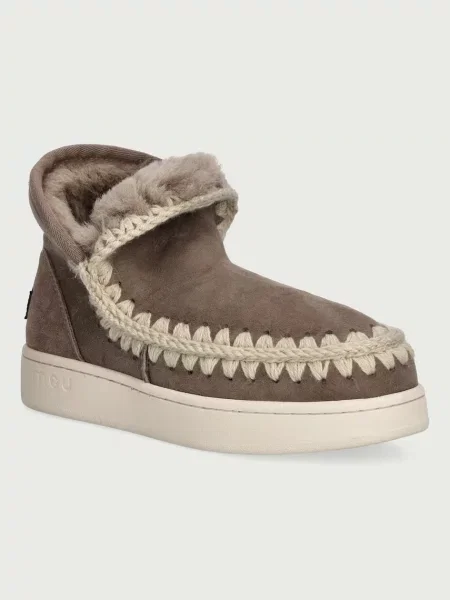 Mou New Eskimo Sneaker Suede cizme de zăpadă pentru femei din piele întoarsă bej