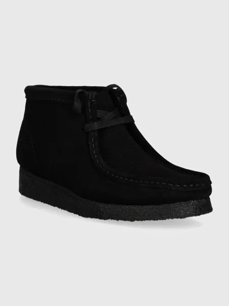 Botine Clarks Originals cu toc plat negru