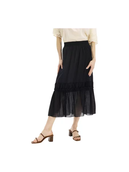 Spódnica In Front z falbankami w kształcie litery A czarna