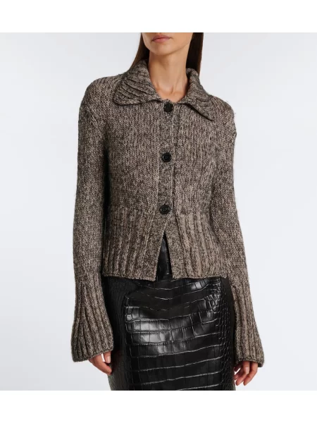 Cardigan Khaite de mătase bej