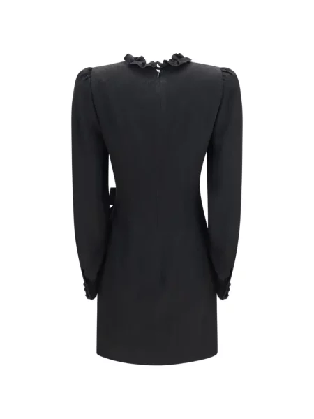 Rochie Alessandra Rich de mătase cu volane negru