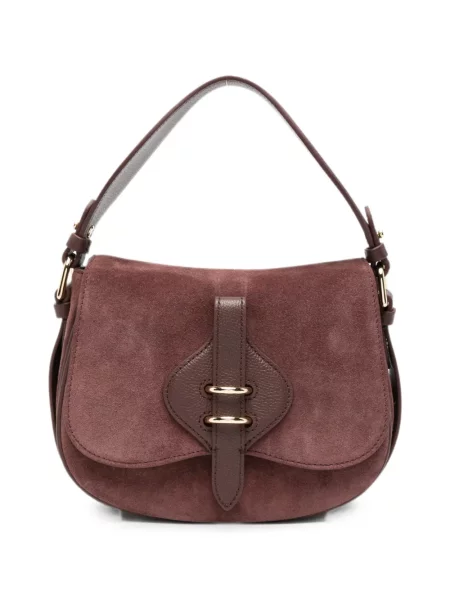 Geantă shopper Coccinelle din piele de căprioară roșu