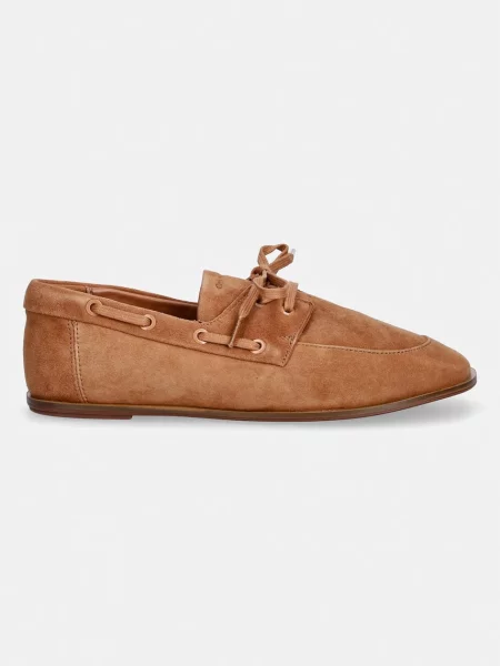 Calvin Klein mokasini iz semiša ESS BOATSHOE SUEDE rjava