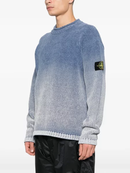 Пуловер Stone Island с кръгло деколте камъни синьо