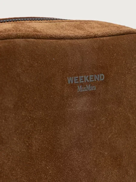 Bőr utazótáska Weekend Max Mara barna