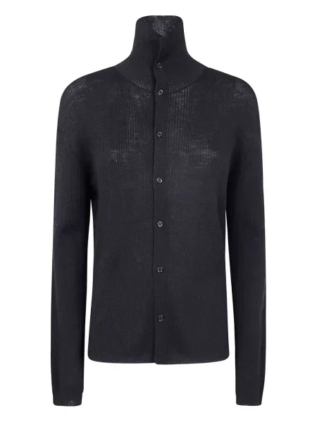 Kardigan Ys prążkowany czarny