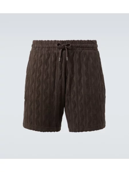 Pantaloni scurți Frescobol Carioca din jacard maro