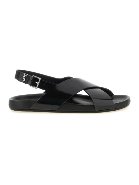 Sandały Saint Laurent skórzane czarne