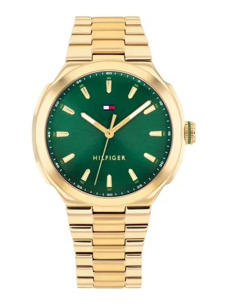 TOMMY HILFIGER Ceas analogic GEORGIA auriu / închis verde
