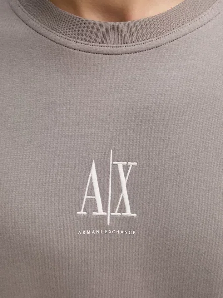 ARMANI EXCHANGE Tréning póló világosbarna / fehér barna