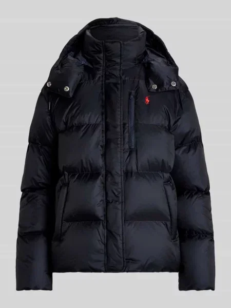 Kurtka puchowa z krytym zamkiem błyskawicznym i wpuszczanymi Polo Ralph Lauren niebieska