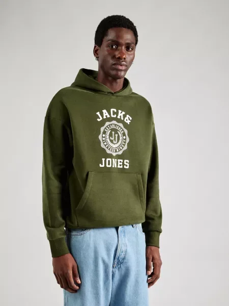 JACK & JONES Mikina JJVICTO olivová biela
