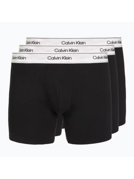 Boxeri pentru bărbați Calvin Klein Boxer Brief black w/ silver haze wbs negru