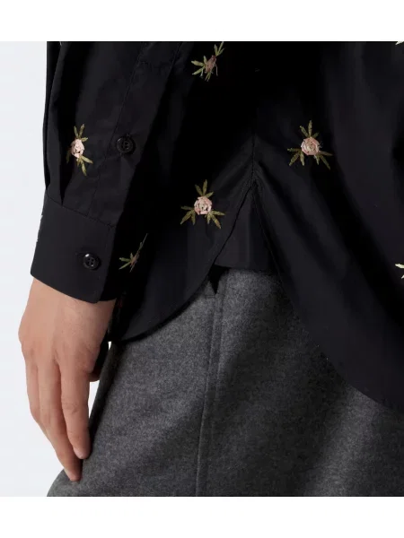 Cămașă Simone Rocha din poplin negru