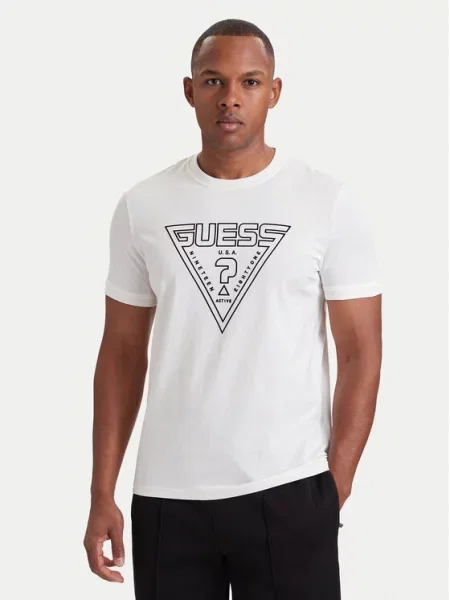 Guess Majica Regular Fit bela