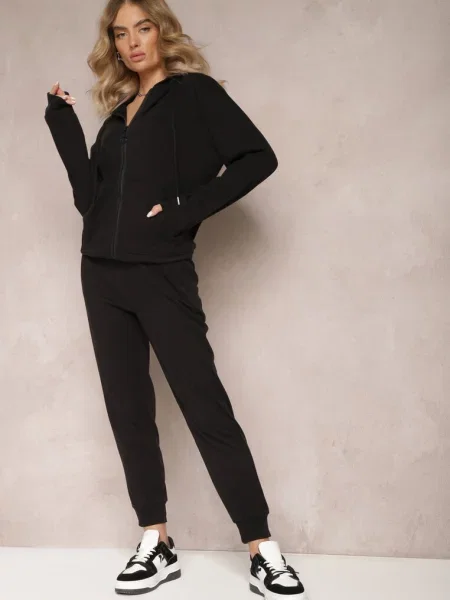 Set trening din 2 piese cu bluză și pantaloni Seraphira negru