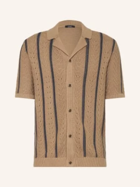 Reiss Pletená Košile Ellingham Slim Fit / tmavě modrá béžová