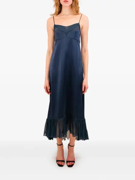 Rochie midi Azeeza din șifon până la genunchi de costum albastru