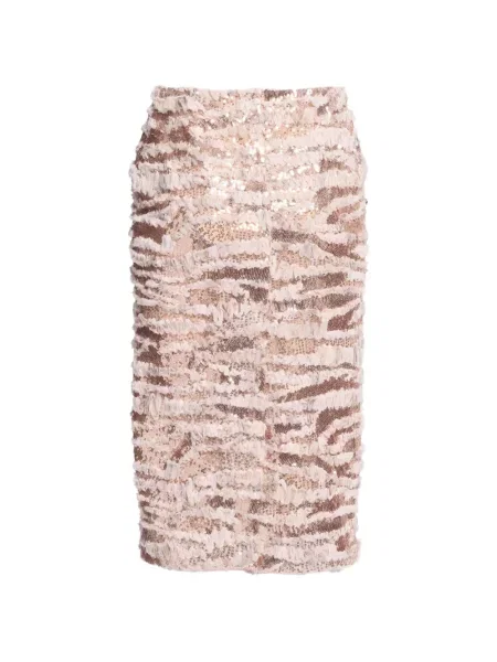 Fustă midi Elie Saab cu paiete roz