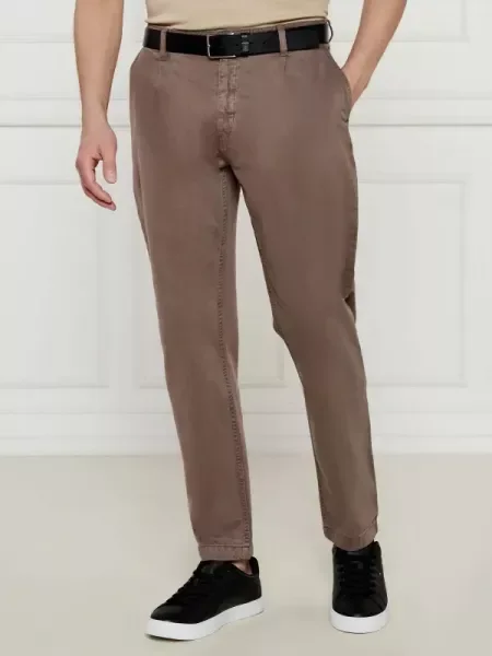 BOSS ORANGE Pantaloni Chino-Pleated | Relaxed fit portocaliu