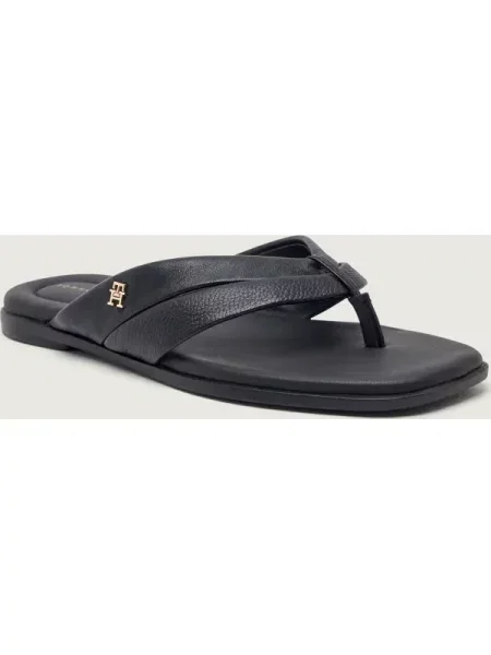 Șlapi Tommy Hilfiger din piele negru
