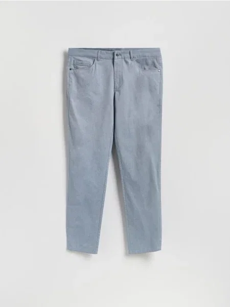 Reserved Pantaloni de slim fit metalizat albastru