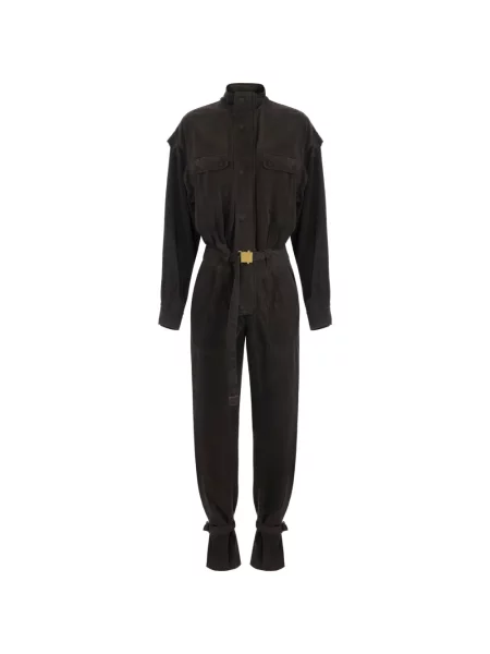 Salopetă de blugi Elisabetta Franchi maro