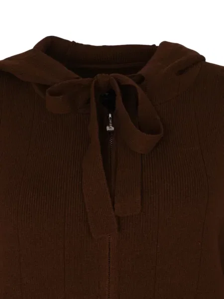 Hoodie Izaak Azanei με γούνα με κορδόνι καφέ