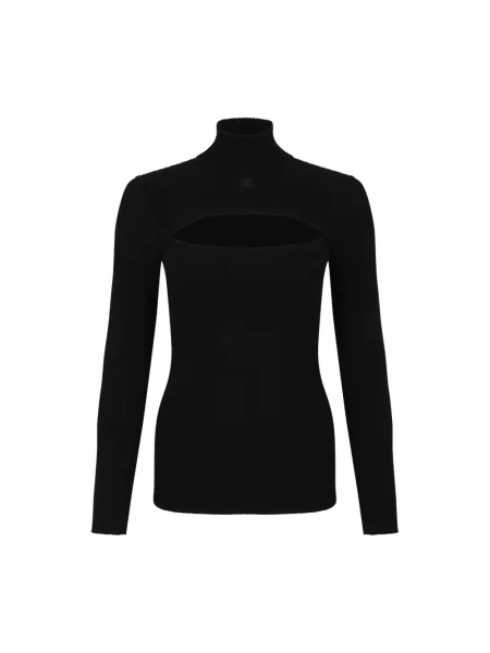 Sweter z golfem Courreges czarny