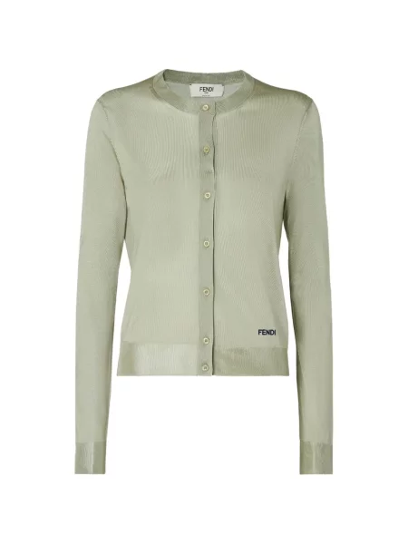 Cardigan Fendi cu broderie verde