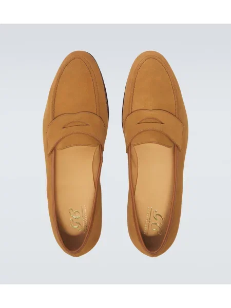 Pantofi loafer George Cleverley din piele de căprioară maro