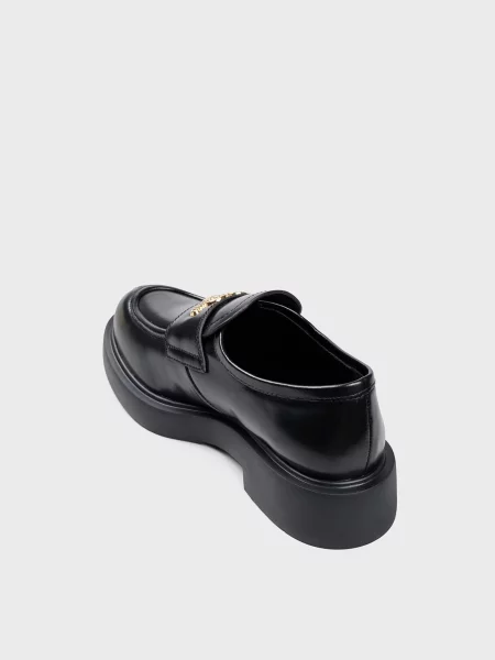 Кожаные лоферы Love Moschino черные