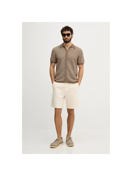 Koszulka polo Guess beżowa