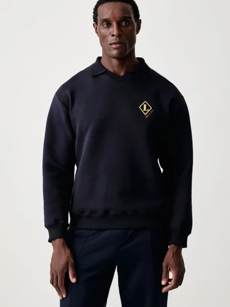 Lacoste bluza z bawełną granatowa