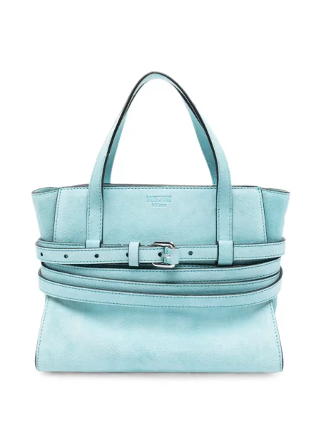 Geantă shopper Moschino cu cataramă albastru