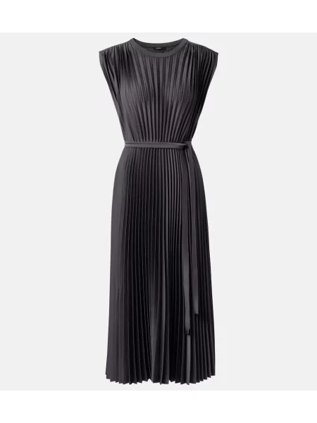 Rochie midi Joseph din satin până la genunchi de costum gri