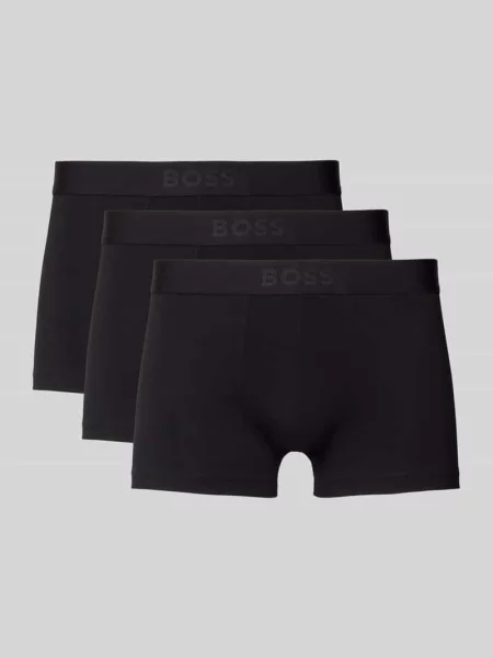 Bokserki o kroju regular fit z mieszanki bawełny w zestawie 3 szt. Boss czarne
