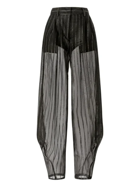 Pantaloni Genny cu dungi transparente negru