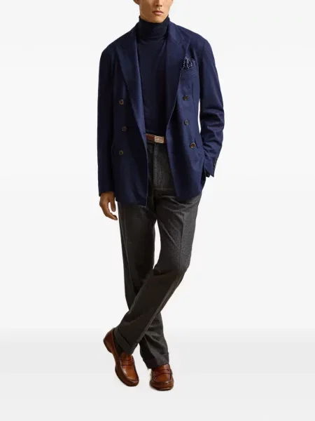 Geacă Ralph Lauren Purple Label cu două rânduri de nasturi albastru