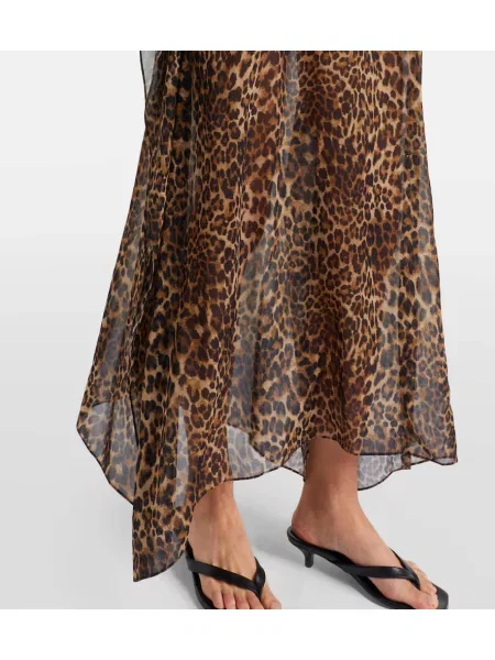 Rochie Nili Lotan de mătase cu imagine cu model leopard maro