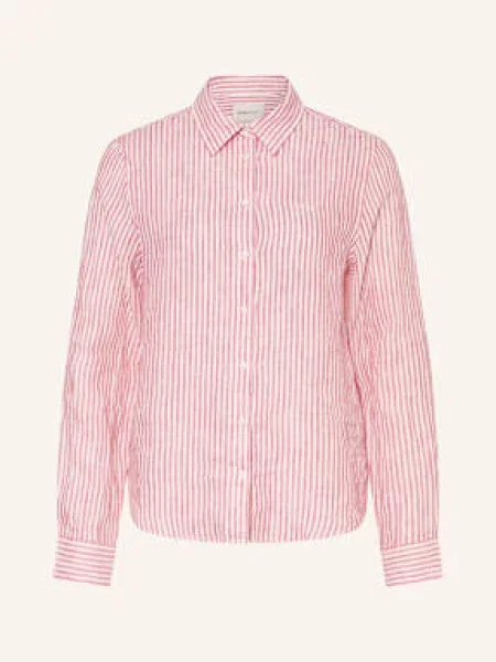 Gant Koszula Z Lnu pink biała