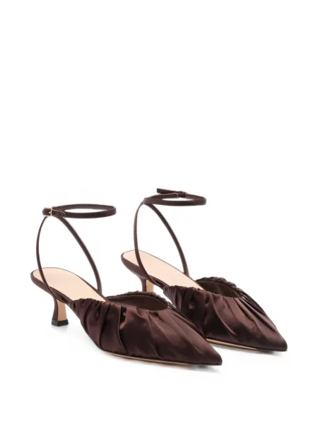 Pantofi cu toc Loeffler Randall cu volane maro