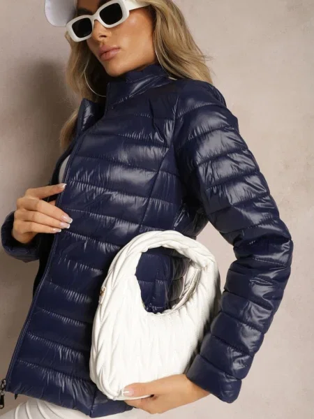 Jachetă Matlasată Bleu Marin de Tranziție cu cu Asethalia