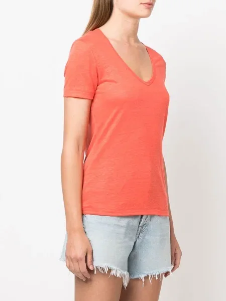 Tricou Closed de in cu decolteu în V portocaliu