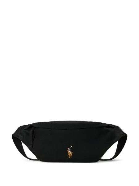 Tricou Polo Ralph Lauren din piele cu broderie în carouri maro