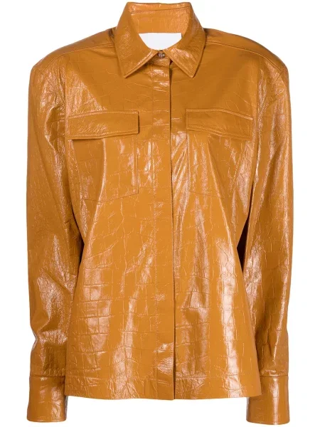 Kurtka skórzana Remain brązowa