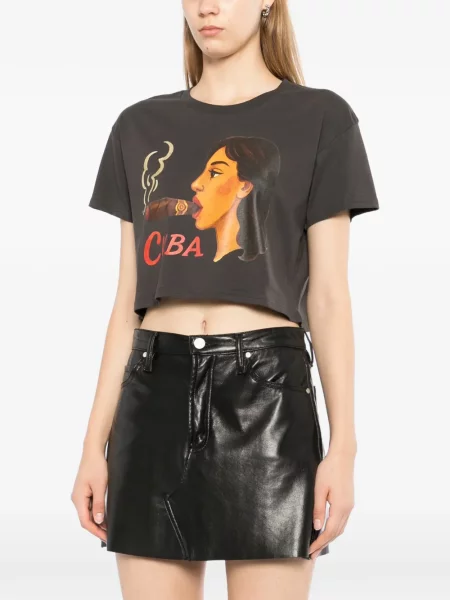 Decupat tricou Melt cu imagine gri