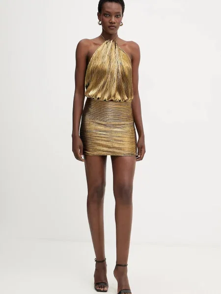 Retrofete sukienka Lavinia złoty mini dopasowana