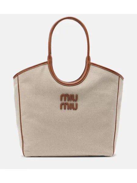 Torebka Miu Miu skórzana beżowa