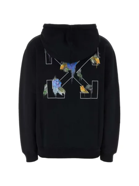 Hanorac cu glugă Off-white cu imagine alb
